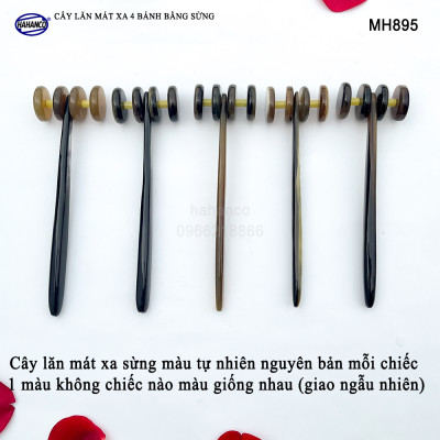 Cây lăn 4 bánh mát xa bằng sừng - lăn mặt giúp làm mịn da & lưu thông khí huyết- MH895