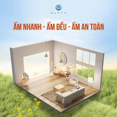 Quạt Làm Mát Và Sưởi Ấm ULTTY SKJ-CR018H, Chất Liệu Sưởi Gốm Ceramic Không Đốt Cháy Oxy, Không Khô Da, Tự Động Tắt Khi Quá Nhiệt - Màu Trắng - Hàng Chính Hãng