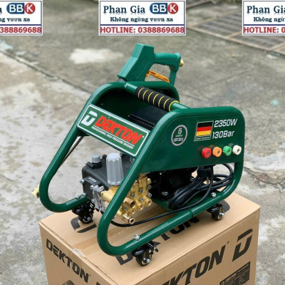 Máy Rửa Xe Công Nghiệp Dekton DK-HPW2350 - Công Suất 2350W - Có Chỉnh Áp - Motor Đầu Rời - Có Bánh Xe