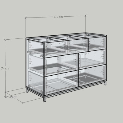 [Happy Home Furniture] LOUIS , Tủ lưu trữ 7 ngăn kéo - chân sắt , 112cm x 45cm x 74cm ( DxRxC), THK_061