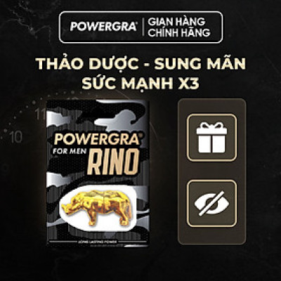 Viên uống phục hồi và tăng cường sức khỏe sinh lý nam giới Powergra Rino - Vỉ dùng thử 1 viên
