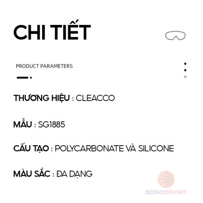 Kính bơi trẻ em chống tia UV bản rộng góc nhìn 180 độ Cleacco  SG1885 dây đeo silicone êm ái , không kích ứng , an toàn với trẻ em  - Hàng chính hãng Boro Sport