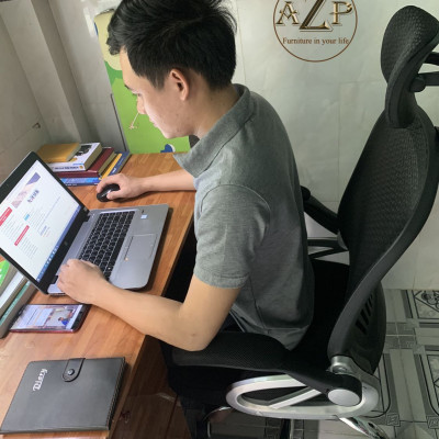 Ghế Giám Đốc, Ghế Văn Phòng  AZP FURNITURE Ergonomic AZP-9931 Đen - Nhóm Lươi Thoáng Mát, Tay Cất Gọn thông minh