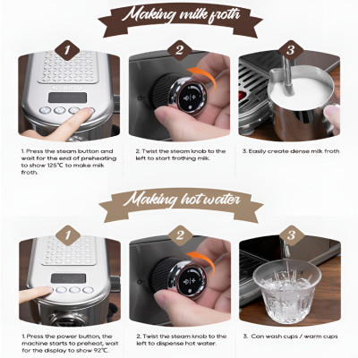 Máy Pha Cà Phê Espresso HiBREW H10B Bán Tự Động Thương Hiệu Mỹ Pha Cappuccino, Lattem 1350W, 20 bar - Bảo Hành 12 Tháng, Hàng Chính Hãng