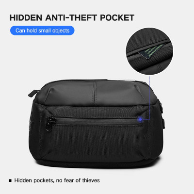 Túi đeo chéo ngực Ozuko chống thấm nước thời trang thể thao ngoài trời cho nam