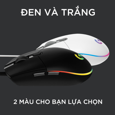 Chuột game có dây Logitech G203 Lightsync - Tùy chỉnh RGB, 6 nút lập trình, nhẹ, 8000 DPI, PC/Mac - Hàng chính hãng
