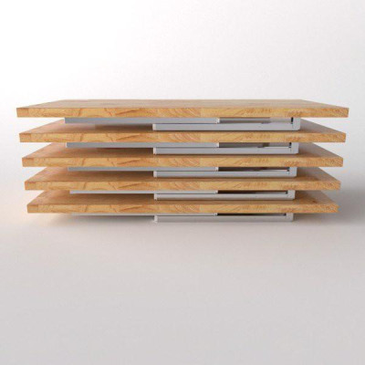 Bàn gấp chân inox mặt gỗ xuất khẩu R 700 x D 1200 X C 750