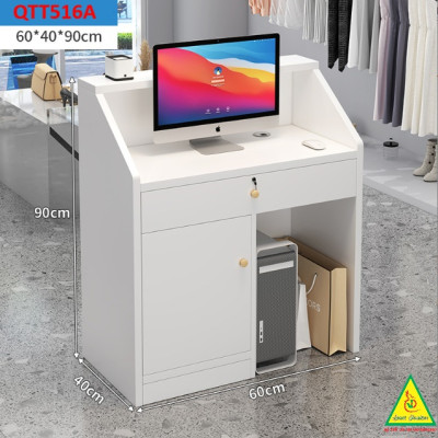 Bàn thu ngân, bàn lễ tân, bàn tính tiền bằng gỗ MDF QTT516 - NỘI THẤT LẮP RÁP VIENDONGADV
