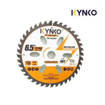 Lưỡi cưa gỗ siêu mỏng cho máy pin 40 răng đường kính Ø 165mm KYNKO WL165040