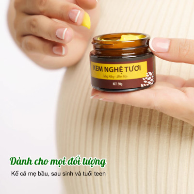Bộ dưỡng trắng da mặt Wonmom ( 1 kem nghệ tươi 50g + 1 scrub nghệ tẩy mặt 70g)