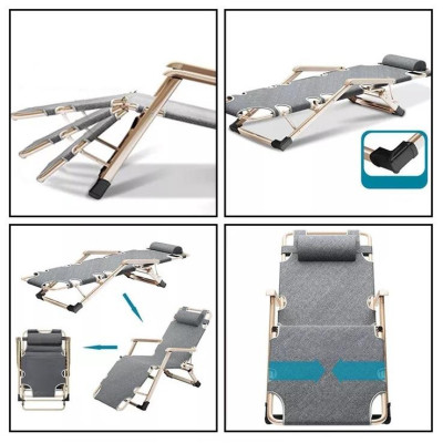 Folding Deck Chair Office Siesta Deck Chair Dual-use Outdoor Household Recliner Lazy Balcony Sun Lounge Chair Multifunctional./ Ghế xếp thư giãn, ghế xếp du lịch, giường gấp văn phòng, nội thất, ghế xếp gọn.