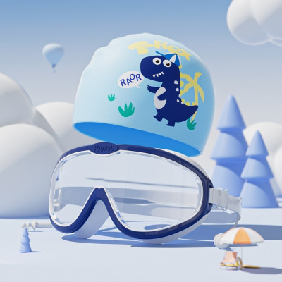 Kính Bơi Trẻ Em Kèm Mũ Và Nút Bịt Tai Chống Tia UV, Chống Sương Mù, Chống Thấm Nước - Kính Bơi Cho Bé - Giao Hoạ Tiết Ngẫu Nhiên