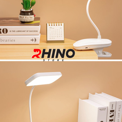 Đèn học LED gắn kẹp bảo vệ mắt chống cận cảm ứng Rhino L401, tích điện đa năng làm việc, để bàn học - Hàng chính hãng