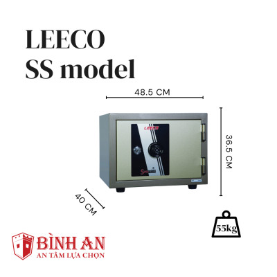 Két sắt Thái Lan LEECO SS Nặng 53kg, Cao 37cm, Đựng Vừa Hồ Sơ A4, Chịu Nhiệt Độ 1050 Độ C Trong 120 Phút - Hàng Chính Hãng 