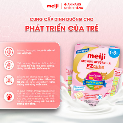 Combo 1 Hộp Sản Phẩm Dinh Dưỡng Công Thức Meiji Growing Up Formula EZcube 560g Và 1 Hộp Meiji Growing Up Formula 800g