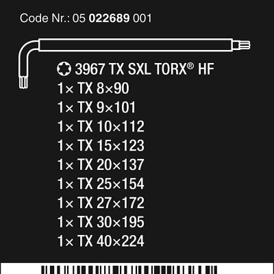 Bô lục giác hoa thị thép không gỉ nhiều màu với chức năng giữ 3967/9 TX SXL Multicolour HF Stainless 1 Wera 05022689001
