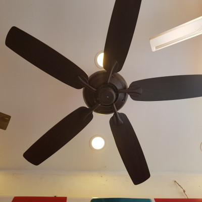 Quạt Trần Đèn Cánh Gỗ Màu Coffee Hiện Đại, cánh gỗ tự nhiên, có điều khiển từ xa