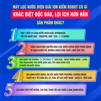Máy Lọc Nước Điện Giải Robot Nóng Nguội Lạnh UHC - 4911 - Hàng chính hãng