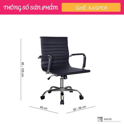 Ghế xoay văn phòng lưng trung bọc PU SMLIFE Kasper