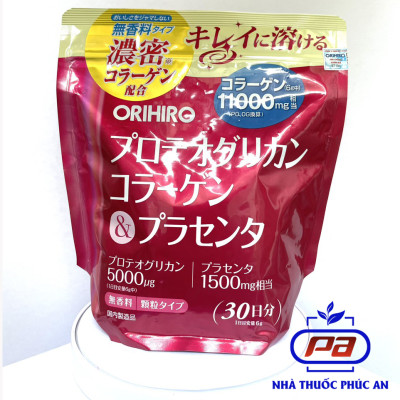 Bột Collagen Proteoglycan nhau thai heo 11000mg Orihiro Nhật Bản 180g