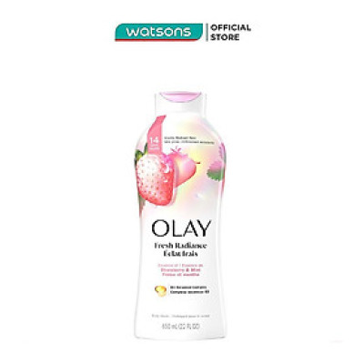 Sữa Tắm Olay White Strawberry & Mint Hương Dâu Trắng và Bạc Hà Tươi Mát 650ml