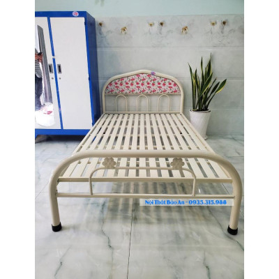 Giường sắt giá rẻ nhiều kích thước (0,8cm x 2m , 1mx2m , 1m2x2m ) Bảo An mẫu 10