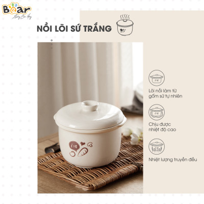 Combo Nồi Nấu Chậm 0,8L SUBE001 + Máy Xay Ăn Dặm 0,3L B03V2 cháo, chưng yến dinh dưỡng, tiện dụng - Hàng Chính Hãng