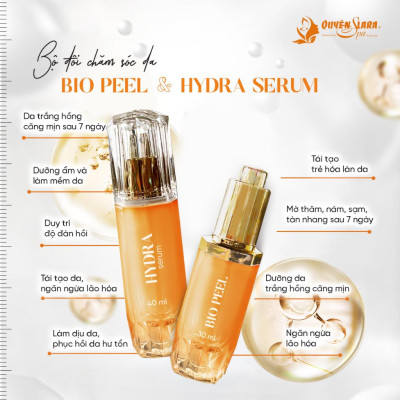 Bộ Sản Phẩm Chăm Sóc Da BIO PEEL & HYDRA SERUM Quyên Lara - Làm Mờ Các Vết Thâm, Sạm, Nám, Sáng Da
