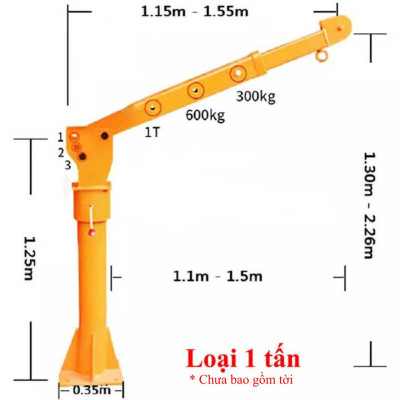 Cẩu xoay 360 độ ABG 500/1000kg cần cẩu xe tải xoay chuyên dùng để lắp đặt trên xe ô tô nâng hạ hàng hóa chính hãng