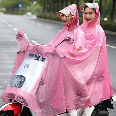 Áo Mưa 1 và 2 Đầu Có Kính Che Mặt Cánh Dơi Chấm Bi Thời Trang Chất Liệu dẻo mềm - hàng việt