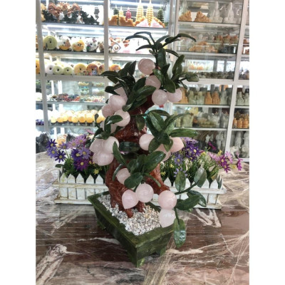 Cây Đào phong thủy đá hồng 28 quả - Cao 50 cm