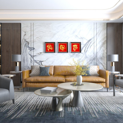 Tranh chữ Phúc thư pháp mạ vàng - TCPH04