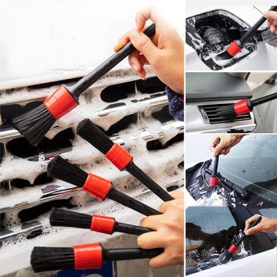 Bộ 5 chổi cọ rửa xe máy, ô tô đa năng, vệ sinh khoang máy, cọ rửa ô tô, bánh xe ô tô, lông cọ dài mềm, không trầy xước