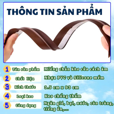 COMBO 2 Thanh Nẹp Chặn Khe Cửa - Ron Đệm Cửa Chống Ồn, Chống Thoát Hơi Máy Lạnh, Chống Bụi, Ngăn Côn Trùng Giữ Ấm Mùa Đông - Giao Màu Ngẫu Nhiên