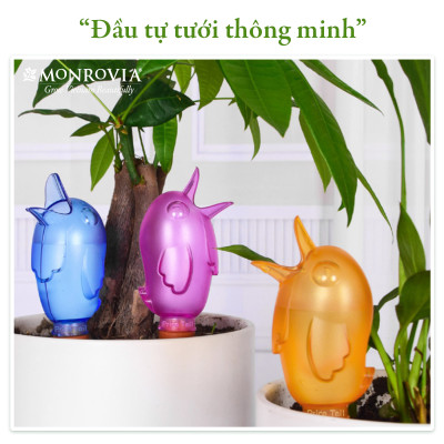 Đầu tưới cây tự động Monrovia hình con chim, tưới nhỏ giọt, kéo dài 24h, tiêu chuẩn Châu Âu