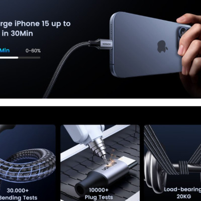 Cáp sạc và truyền dữ liệu 0.5M USB Type-C to USB Type C 60W từ máy tính ra điện thoại Ugreen 50149 - Hàng chính hãng