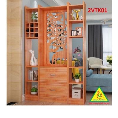 Tủ kệ trang trí kiêm vách ngăn phòng khách , nhà bếp 2VTK01 - Nội thất lắp ráp Viendong Adv