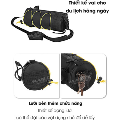 Túi đầu xe đạp tròn đa năng RZ-25 2.5 Lít cho xe đạp núi và đường phố, chống nước, vải POLYESTER, có quai đeo chéo - Mai Lee