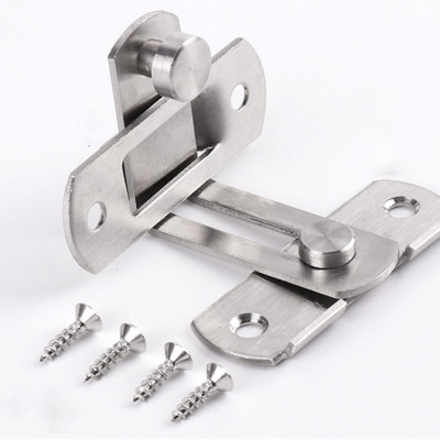 Then Chốt Cài Cửa Hình Chữ L KUNBE, Chốt Khóa Cài Cửa Góc Vuông 90 Độ Bằng Thép Không Gỉ, An Toàn Tiện Lợi Nhiều Kích Thước