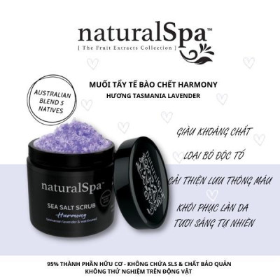 Tẩy tế bào chết muối khoáng cải thiện làn da xỉn màu, phục hồi làn da tươi sáng tự nhiên - naturalSpa Harmony Sea Salt Scrub 500gr