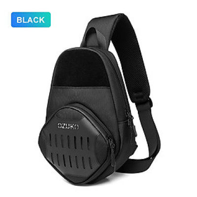 Túi đeo chéo OZUKO chống nước có cổng sạc USB thời trang dành cho nam