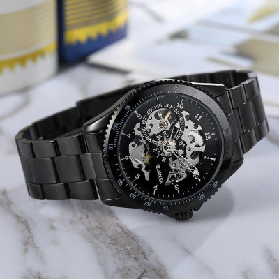 Đồng hồ nam WINNER 010 Đồng hồ cơ bán tự động Hiển thị thời gian Thời trang Thông thường Dây đeo bằng thép không gỉ 
