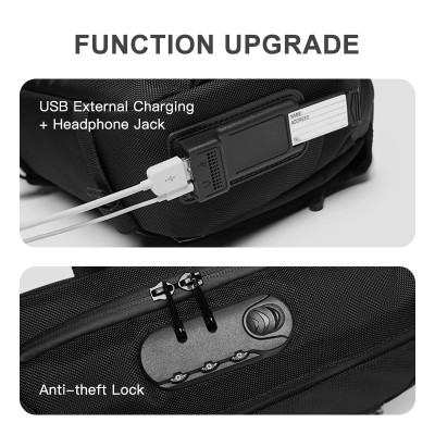 Túi đeo chéo OZUKO chống trộm chống thấm nước thời trang cho nam