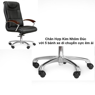 Ghế Văn Phòng Dành Cho Sếp PVC Cao Cấp, Lưng Cao AZP-224A - Hàng Nhập Khẩu 100%