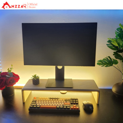 Kệ Màn Hình Máy Tính Monitor Sơn Phủ Bóng Kệ Gỗ Kê Màn Hình Uốn Cong Độc Đáo Sang Trọng Anzzar-06
