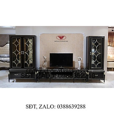 BỘ KỆ TIVI MÀU NÂU GỖ TÂN CỔ ĐIỂN LOUIS PALACE 2801LP