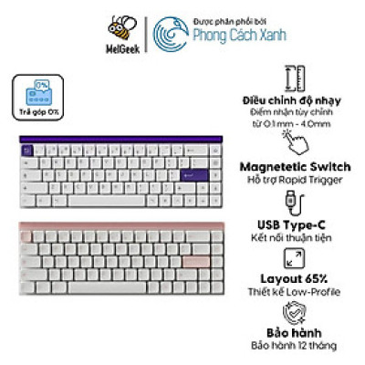 Bàn phím HE Low-Profile MelGeek MADE68 AIR 8K - Hỗ trợ Rapid Trigger - Hàng Chính Hãng