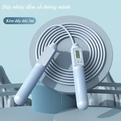 Dây nhảy thể dục không dây có bóng tặng kèm dây dà lõi thép 3m( Đến số vòng, đếm calo , đếm km) Mã 5MH