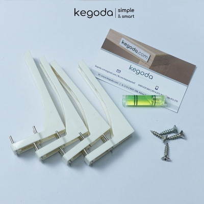 Kệ Gỗ Treo Tường 3 Tầng Dài 80cm Không Cần Khoan, Tặng Kèm Phụ Kiện Thuong Hiệu KEGODA KT61