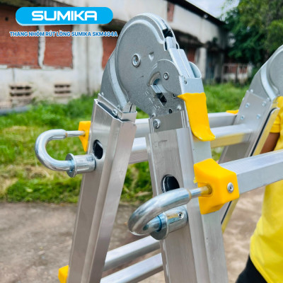 Thang nhôm chữ A rút lồng SUMIKA SKM404A - Chữ A cao nhất 2.2m, chữ I cao nhất 4.6m, tải trọng 300kg